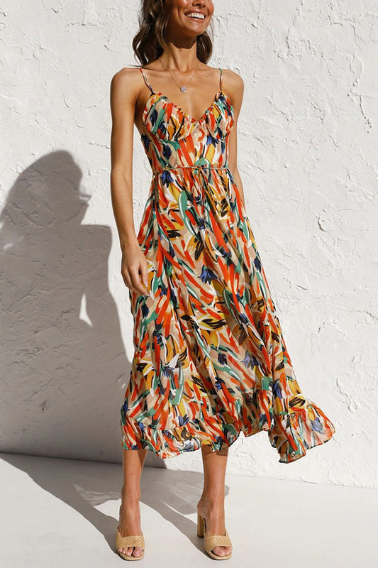 Caridade – Vestido midi colorido