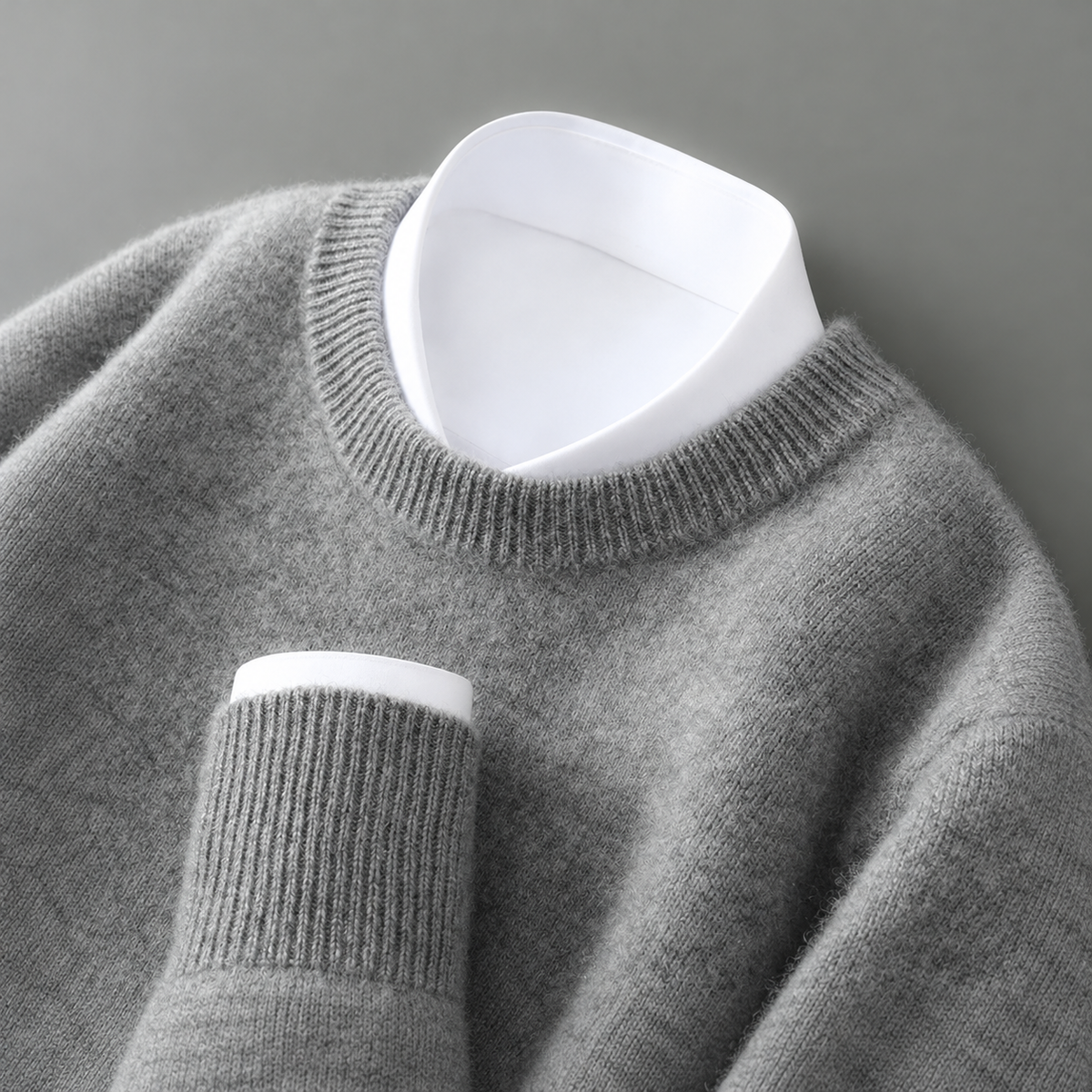 Wayne - Pullover retro grosso para homens
