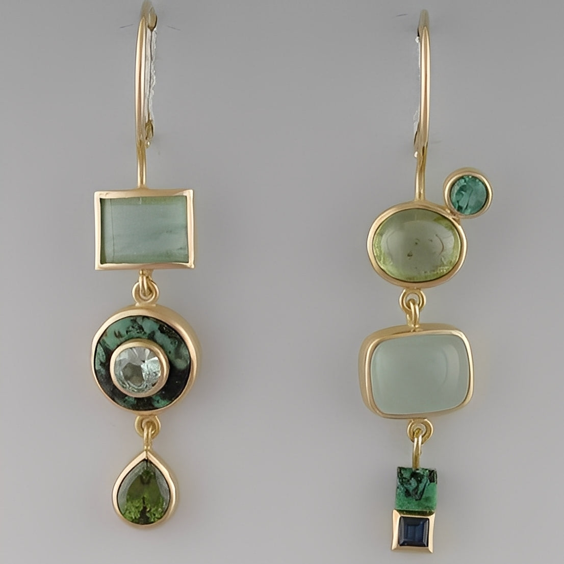 Nadia – Brincos pendentes verdes retrô