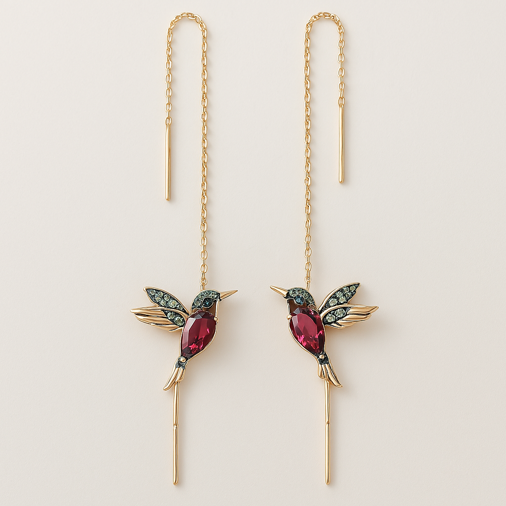 Elayne – Brincos colibri coloridos e brilhantes