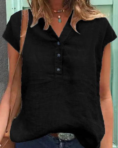 Natasha - Casual and Comfortable Blouse with Short Sleeves