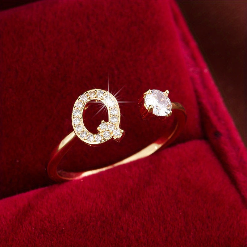 Nova – Bague aberta moderna com inicial
