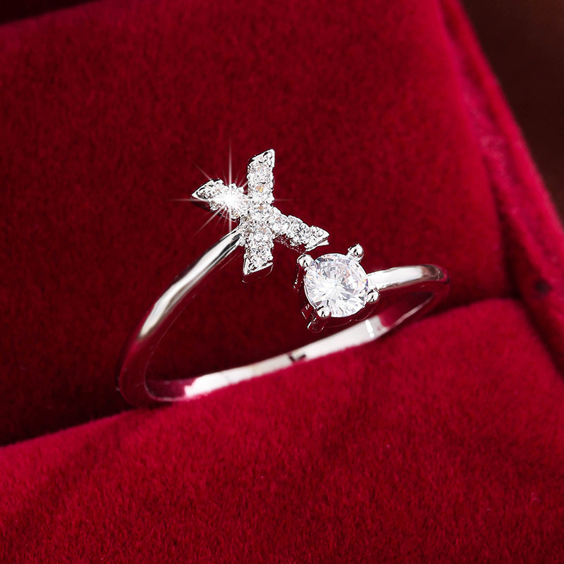 Nova – Bague aberta moderna com inicial