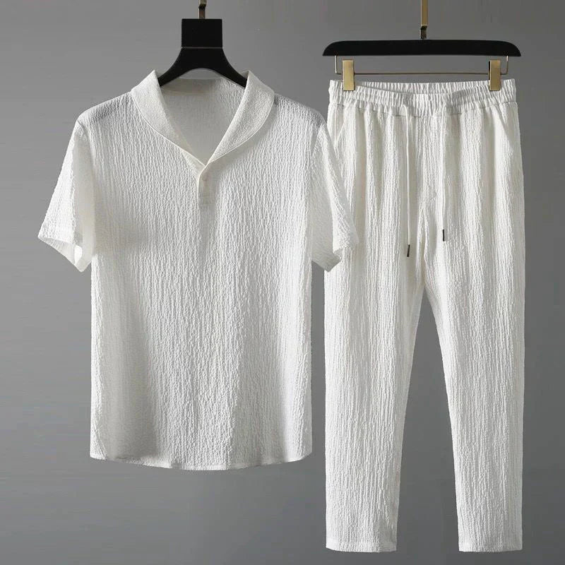 Luca - camisa de manga curta e calças com cintura flexível