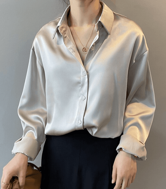 Magnolia - Camisa em Seda Satin com Botões