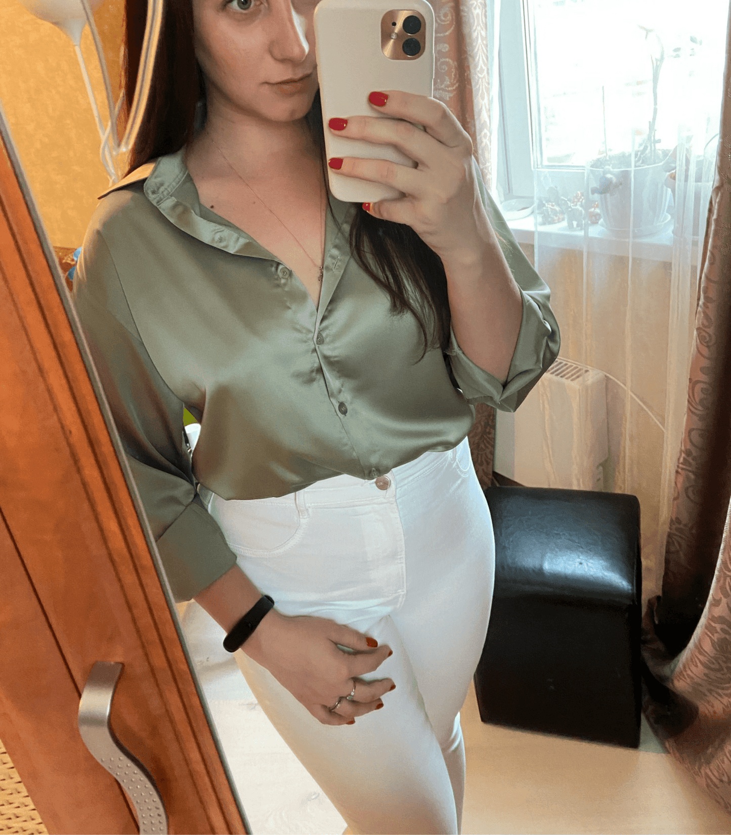 Magnolia - Camisa em Seda Satin com Botões