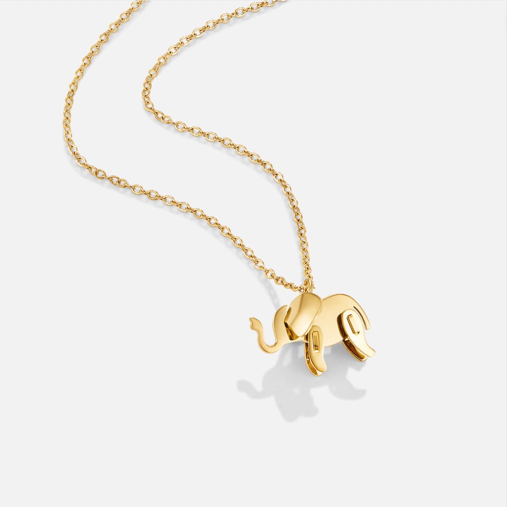 Dione - Colar elefante dourado