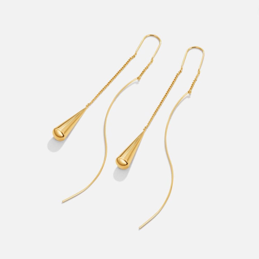 Amaris – Brincos gotas douradas com pompons