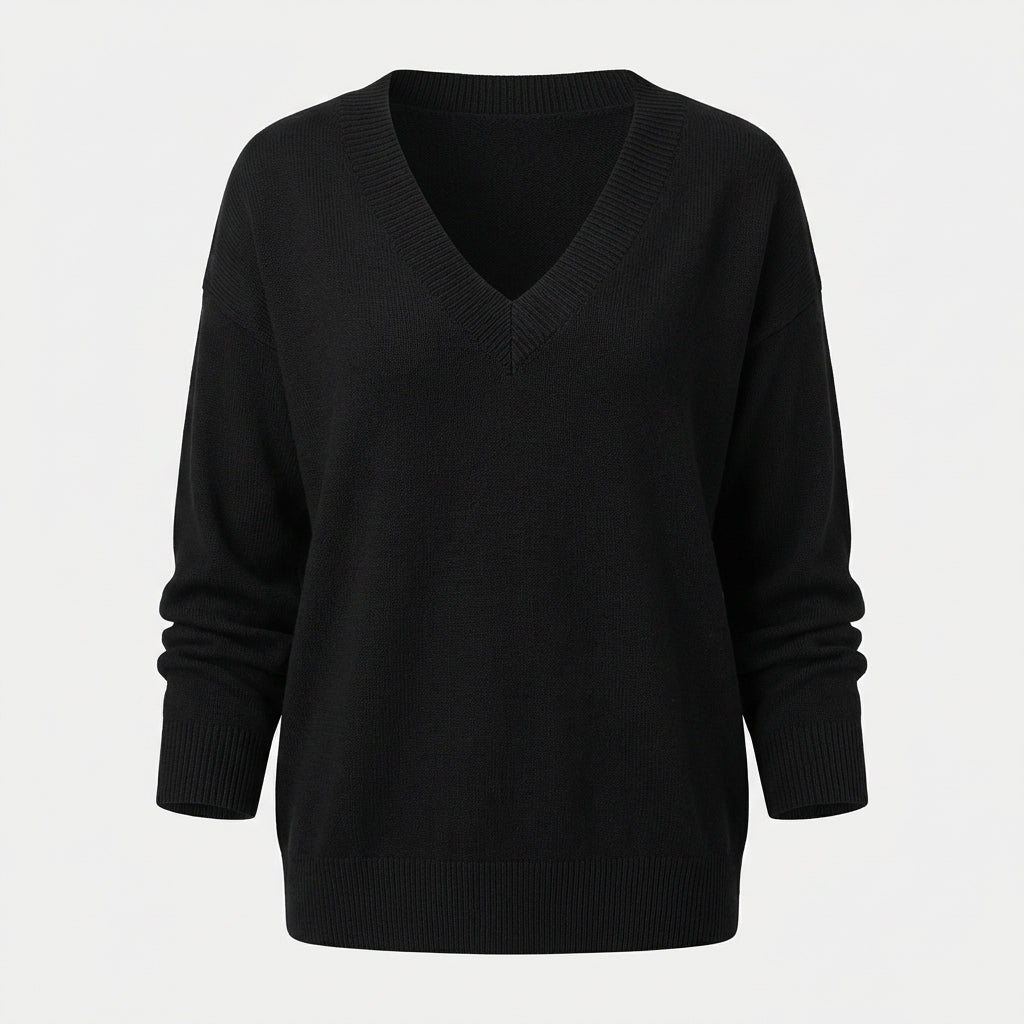 Herbst - Pulôver elegante e quente com decote em V