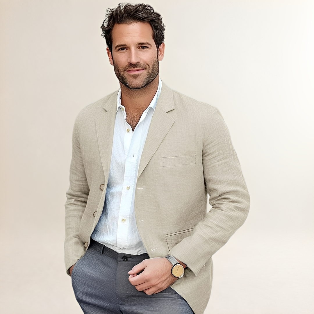 Blazer Masculino Casual Sola de Botões Duplo — Ajuste Tailorado
