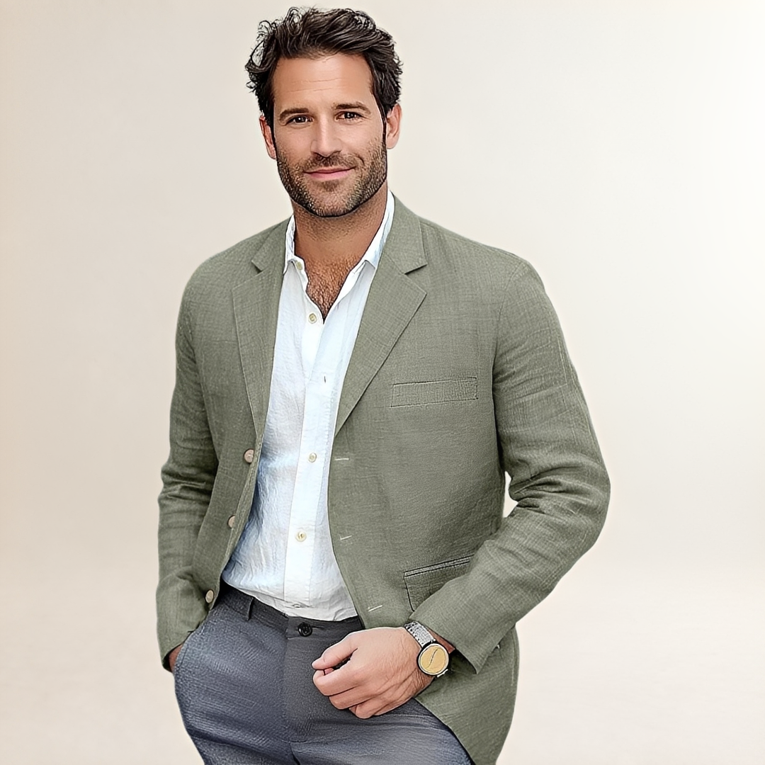 Blazer Masculino Casual Sola de Botões Duplo — Ajuste Tailorado