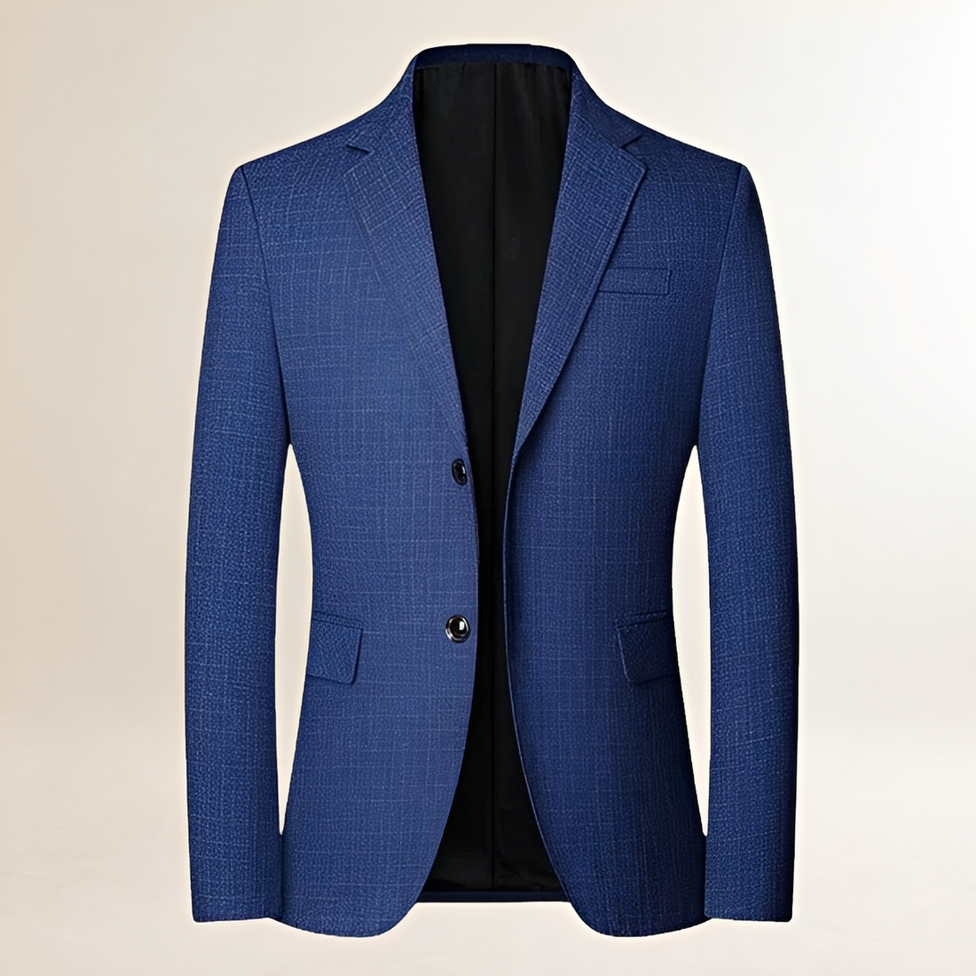 Blazer masculino xadrez com lapela de aba, fechamento de um botão e caimento ajustado