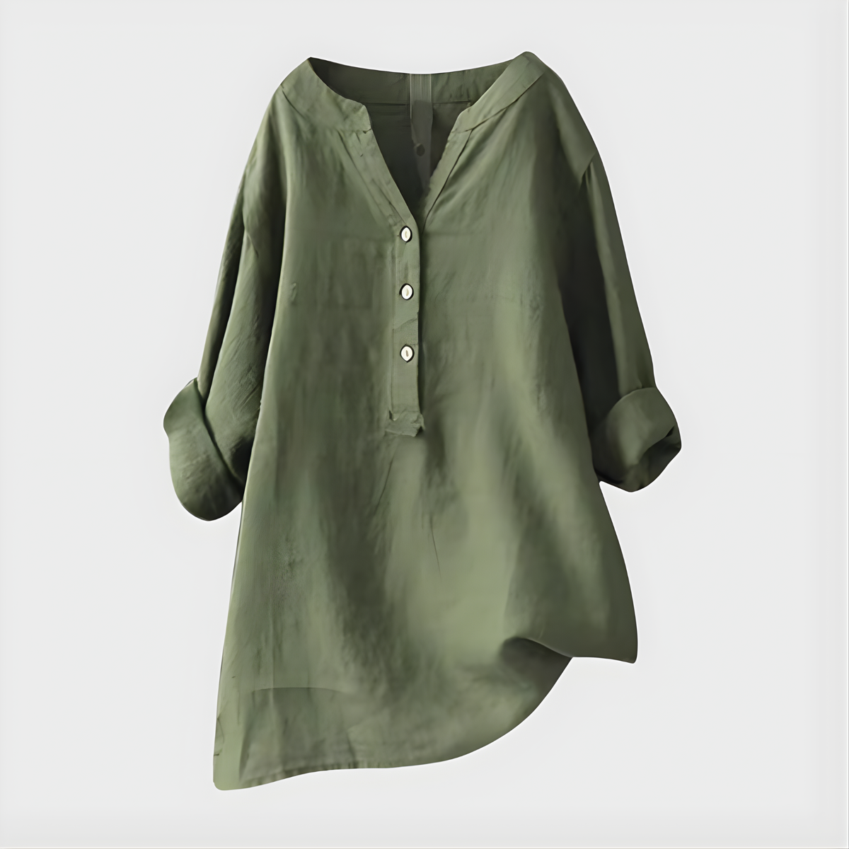 Blusa femininha V com estampa de plissê e recorte assimétrico