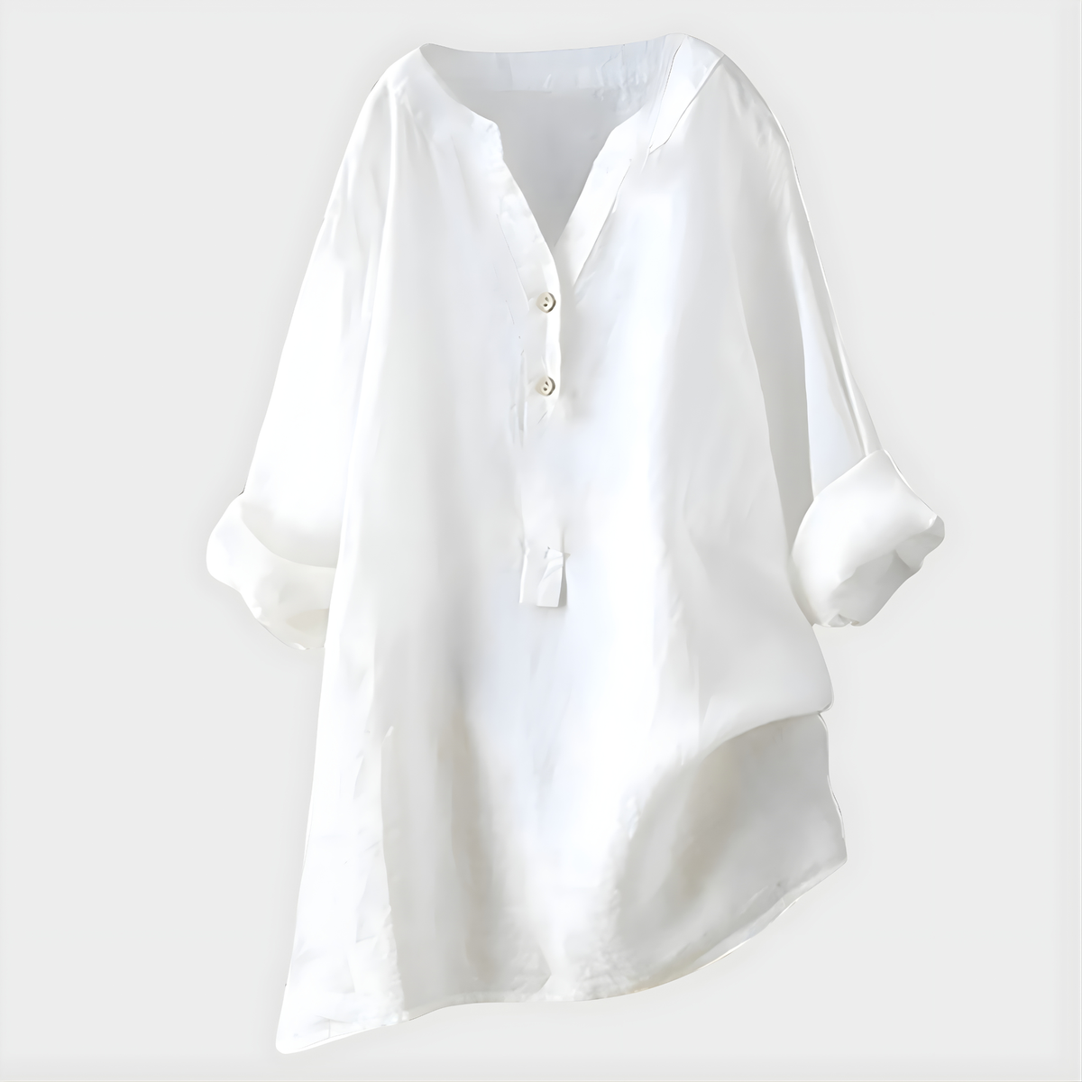Blusa femininha V com estampa de plissê e recorte assimétrico