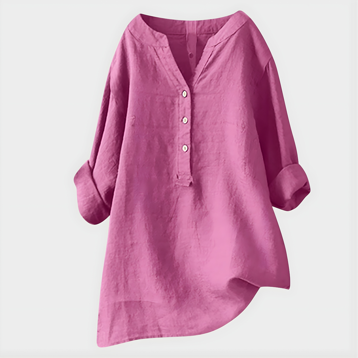 Blusa femininha V com estampa de plissê e recorte assimétrico