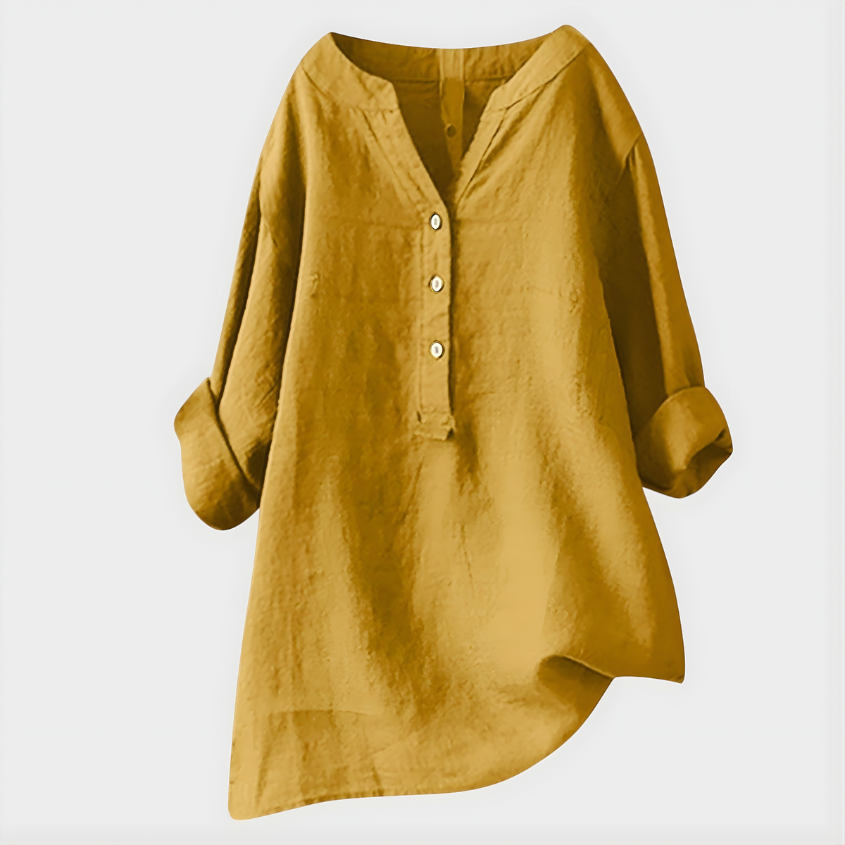 Blusa femininha V com estampa de plissê e recorte assimétrico