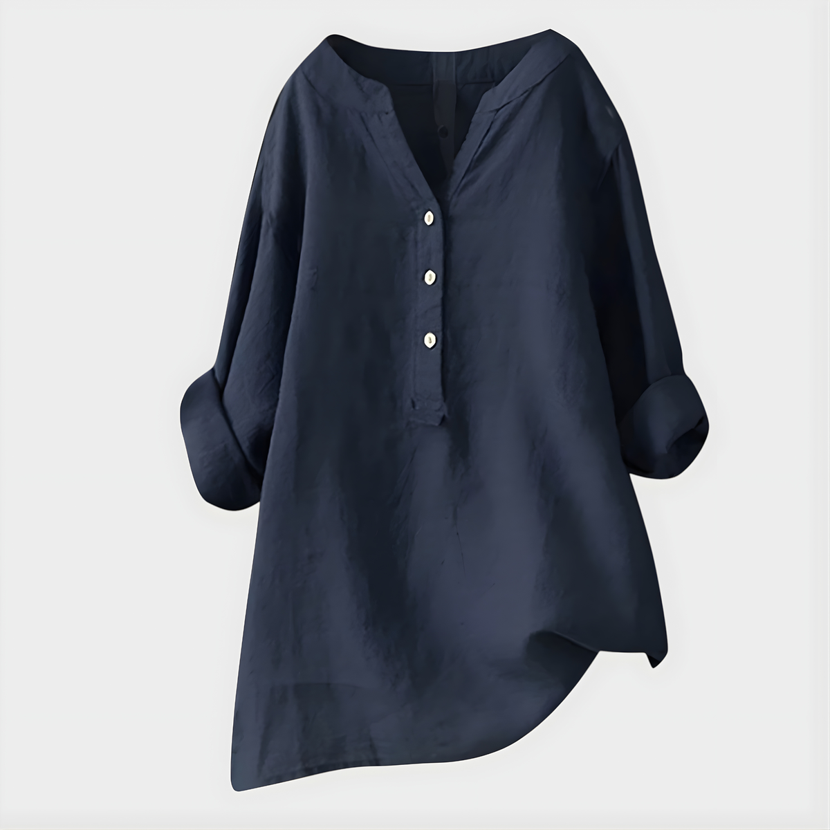 Blusa femininha V com estampa de plissê e recorte assimétrico