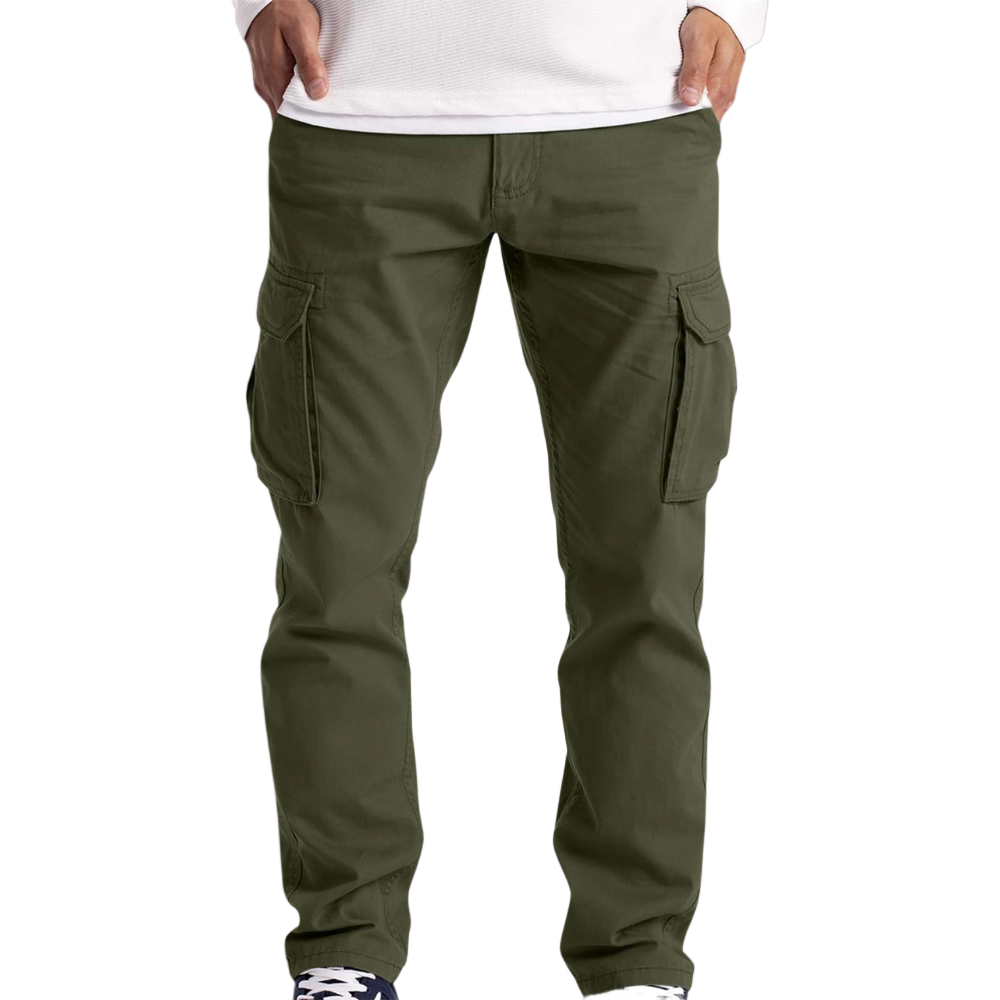 Calça cargo para homem com modelagem relaxada e vários bolsos