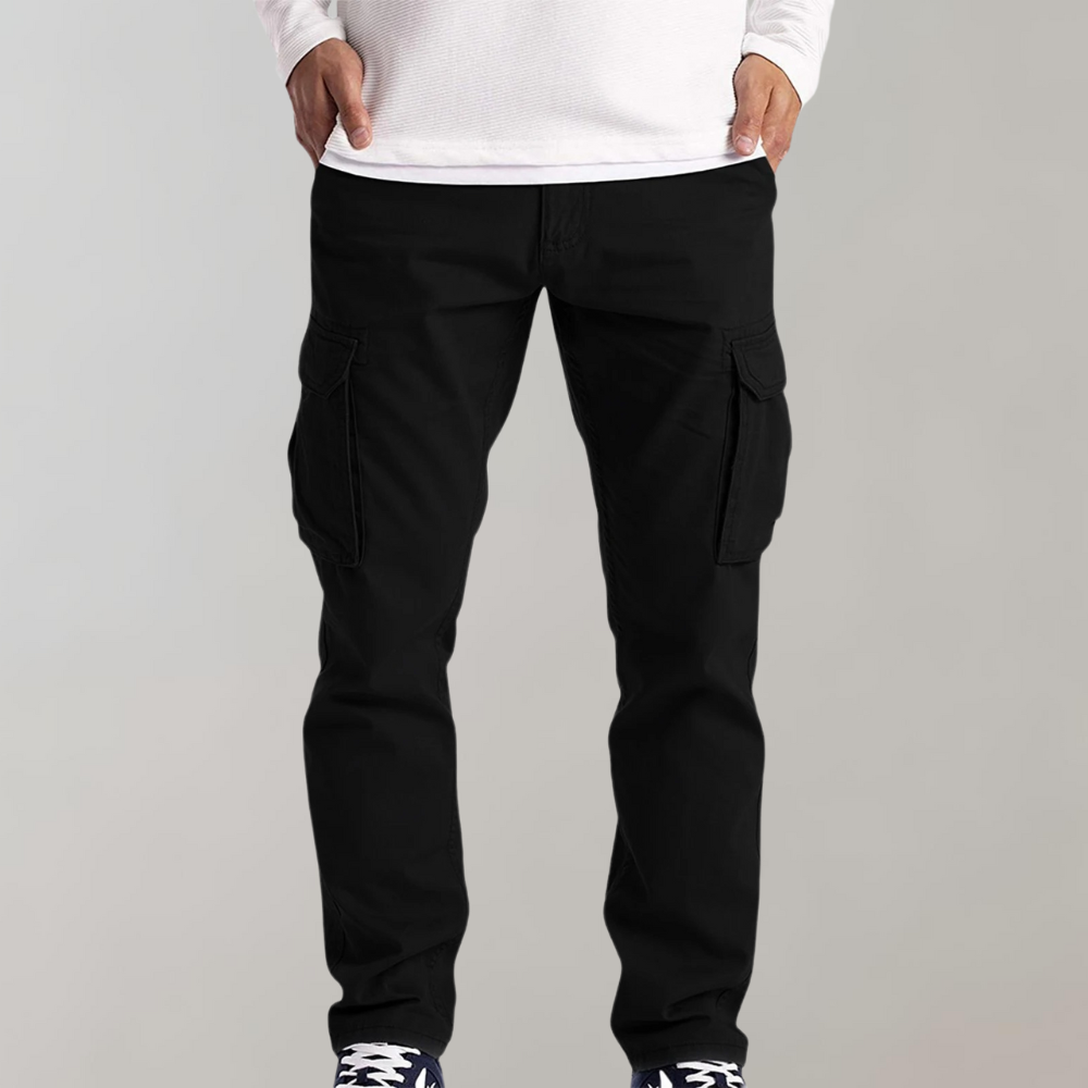 Calça cargo para homem com modelagem relaxada e vários bolsos