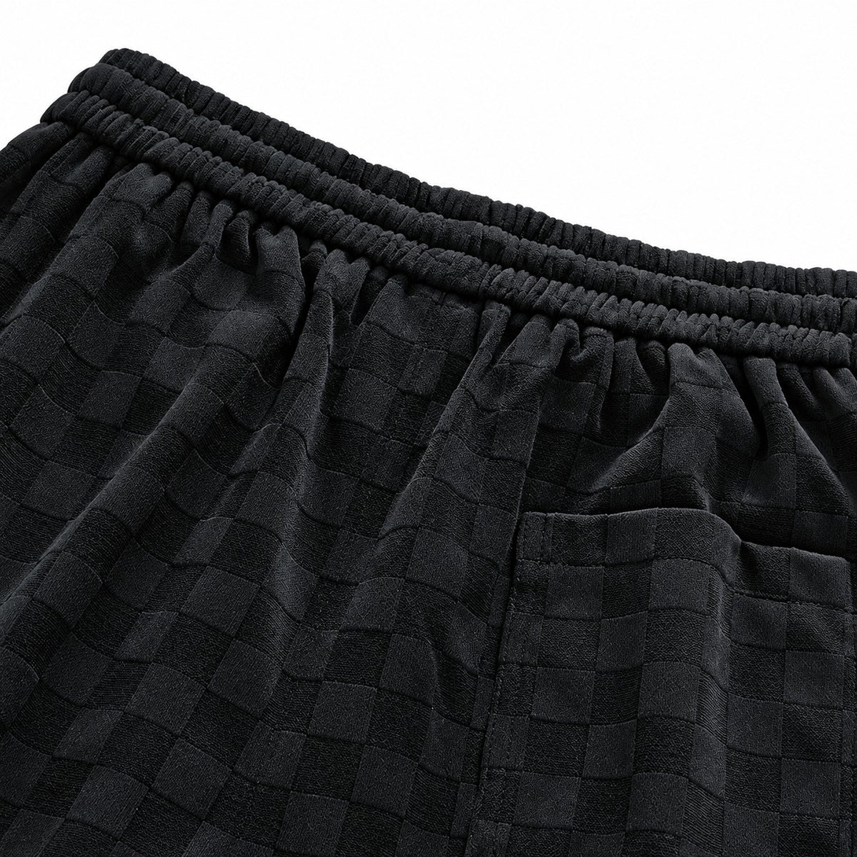 Calças de moletom masculinas com estampa xadrez cintura elástica corte reto
