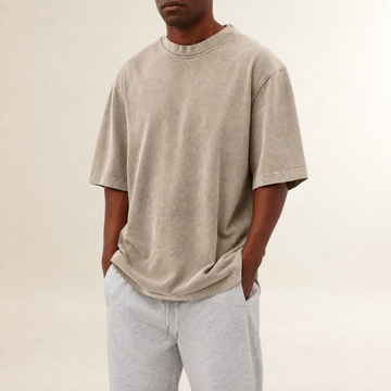 Camiseta masculina de manga curta com gola redonda ajuste relaxado