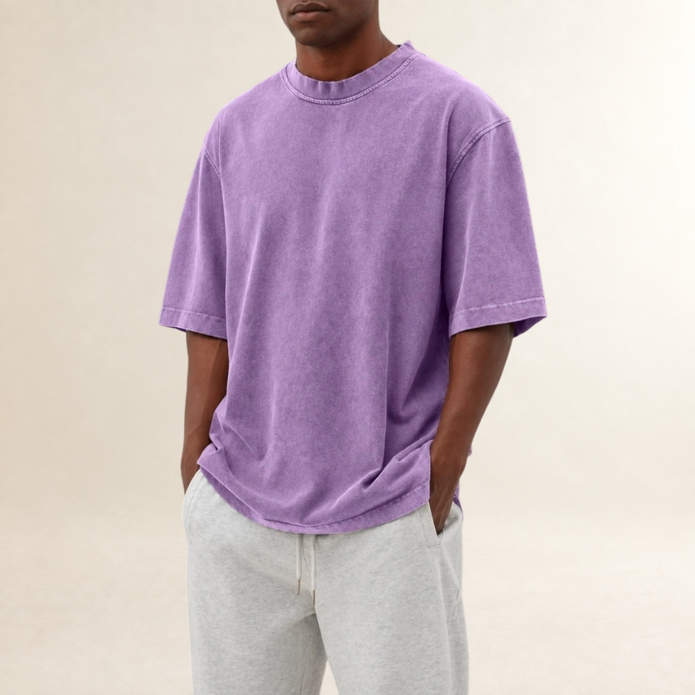 Camiseta masculina de manga curta com gola redonda ajuste relaxado