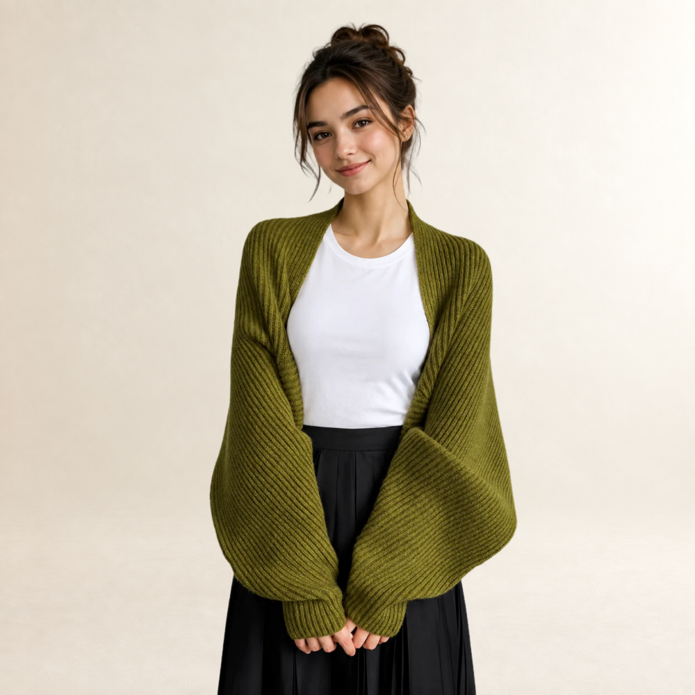 Cardigan feminino abotoamento frontal aberto textura riscada silhueta relaxada