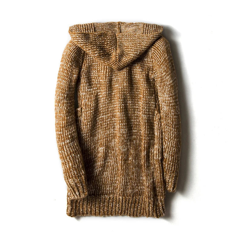 Cardigan Masculino com Capuz, Botão e Bolsos Laterais - Ajuste Relaxado