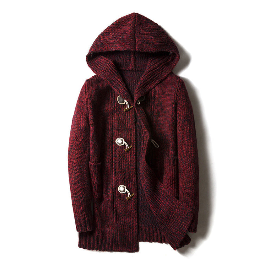 Cardigan Masculino com Capuz, Botão e Bolsos Laterais - Ajuste Relaxado