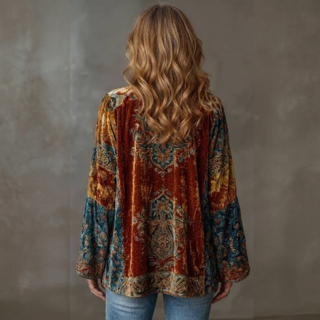 Cardigan Mulher Kimono Concha Aberto S modelo com mangas largas