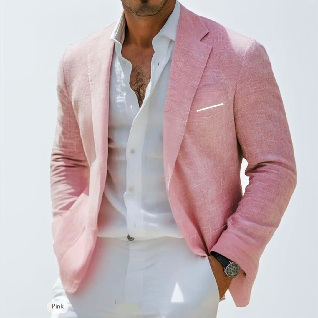Casaco blazer masculino com lapela abobada e frente único
