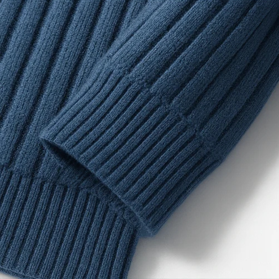 Casaco cardigan masculino com zíper completo e gola alta