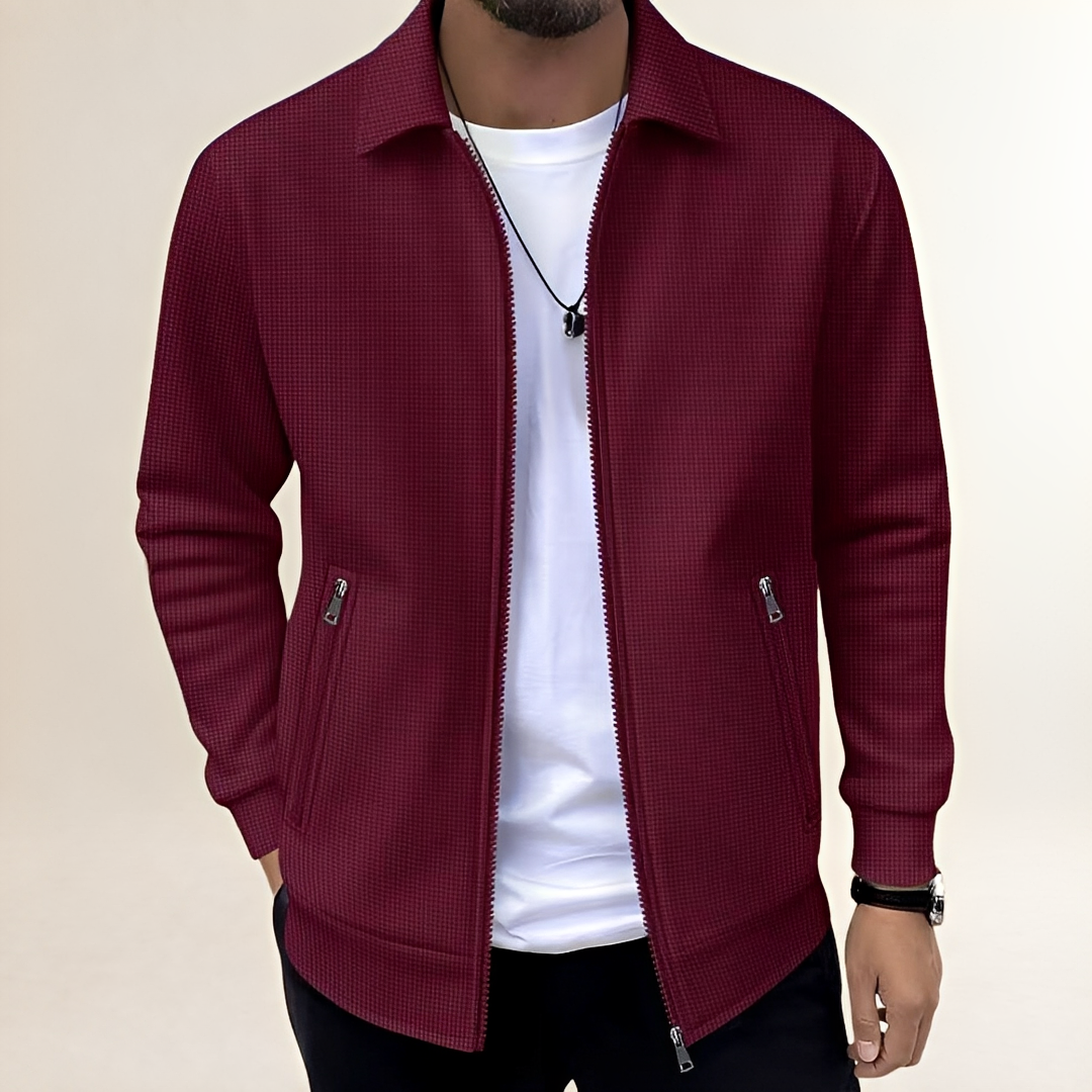 Casaco Masculino com Zíper Total e Gola Camisete - Corte Atlético, Bolsos com Zíper
