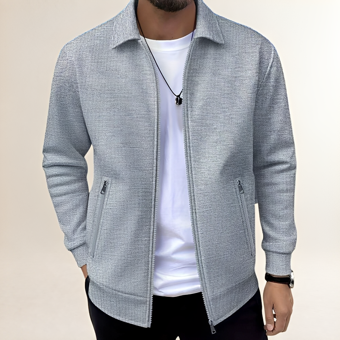 Casaco Masculino com Zíper Total e Gola Camisete - Corte Atlético, Bolsos com Zíper