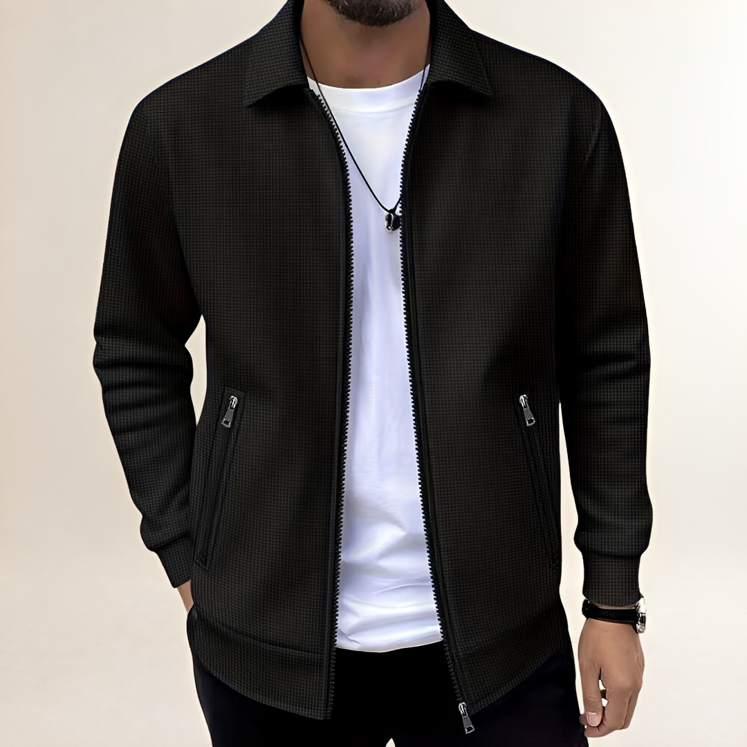 Casaco Masculino com Zíper Total e Gola Camisete - Corte Atlético, Bolsos com Zíper
