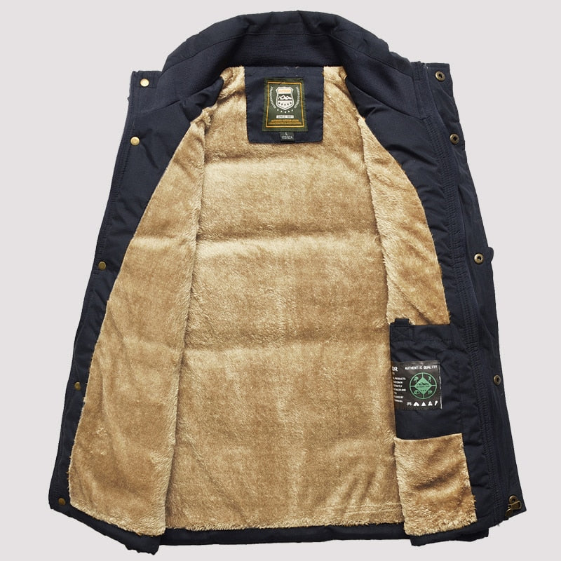 Colete acolchoado masculino sem mangas com gola alta e bolsos