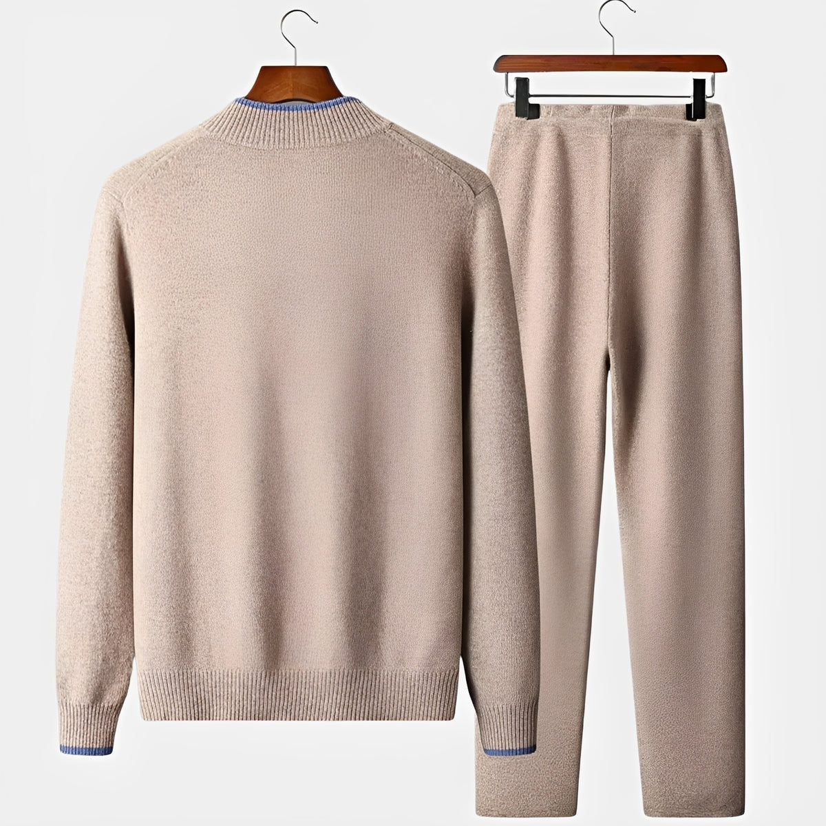 Conjunto de moletom masculino com cardigan zipado e calças - ajuste moderno