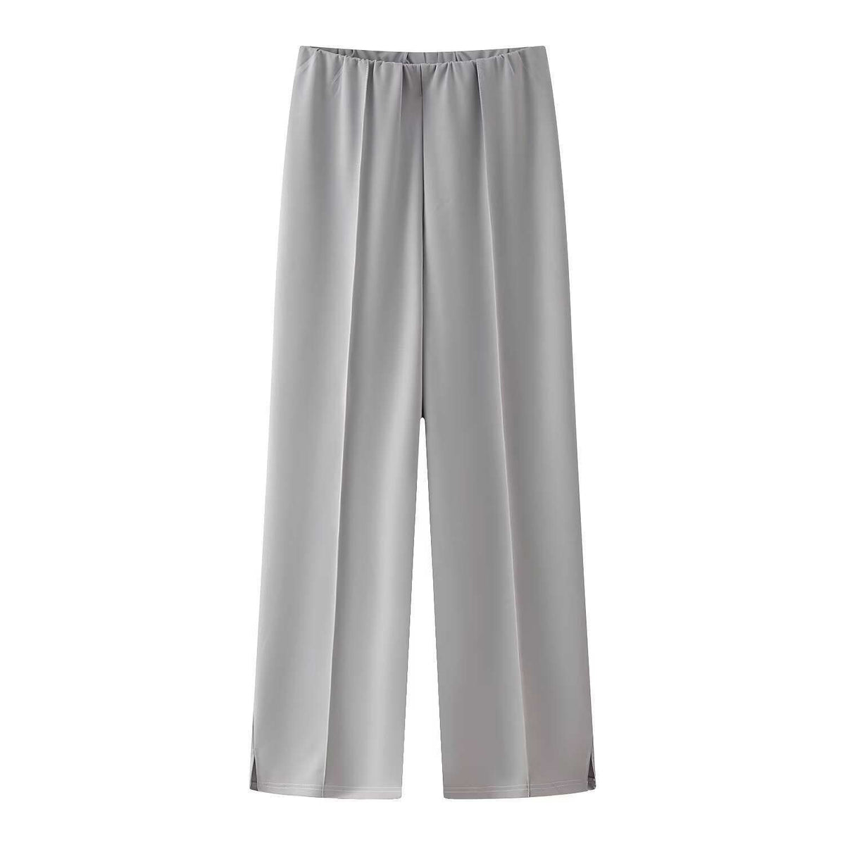 Conjunto de roupas de descanso feminino com blusa de manga longa e calças de perna larga de cintura alta