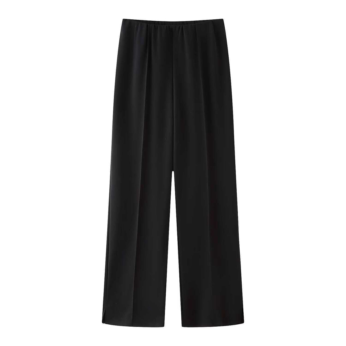Conjunto de roupas de descanso feminino com blusa de manga longa e calças de perna larga de cintura alta