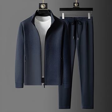 Conjunto Esportivo Masculino Jaqueta com Zíper e Calças com Bolsos