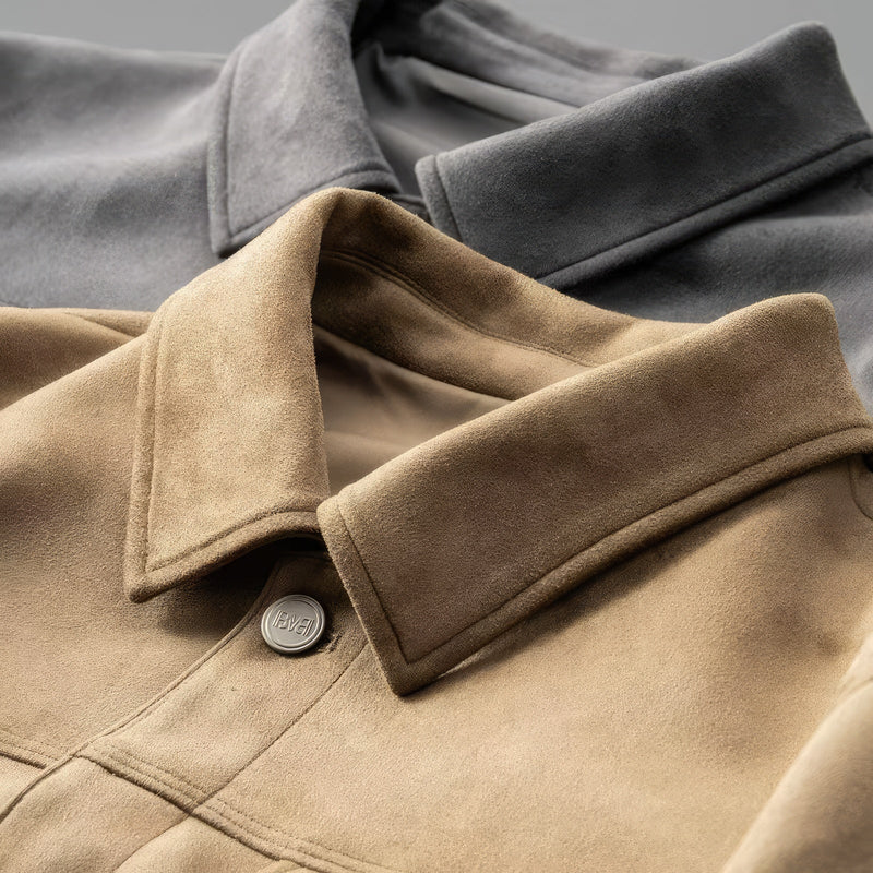 Jaqueta casual masculina com fechamento de botões e bolsos no peito
