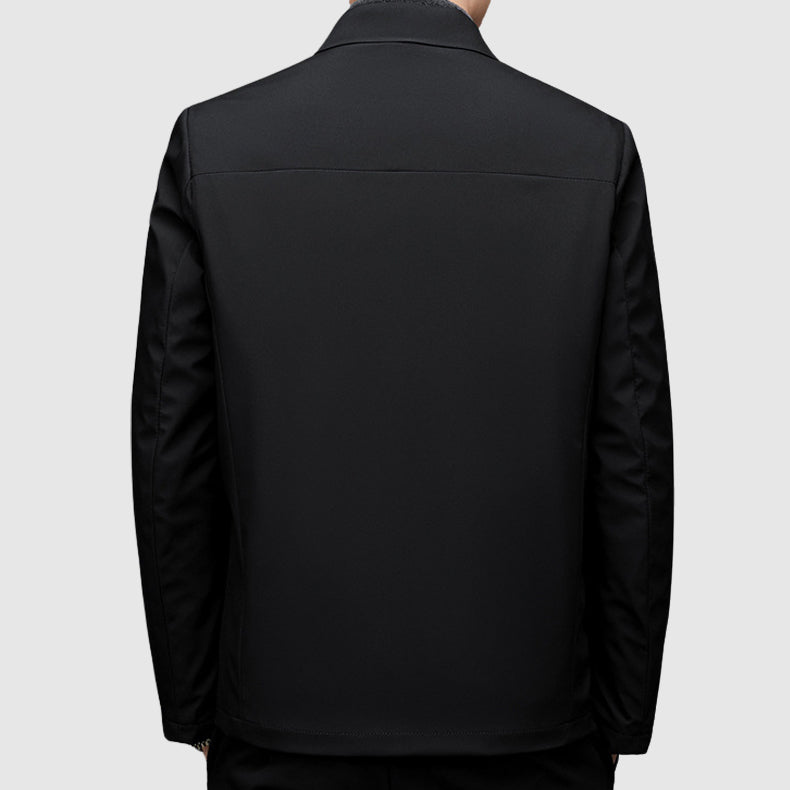 Jaqueta casual masculina com zíper e polo no colarinho - ajuste regular