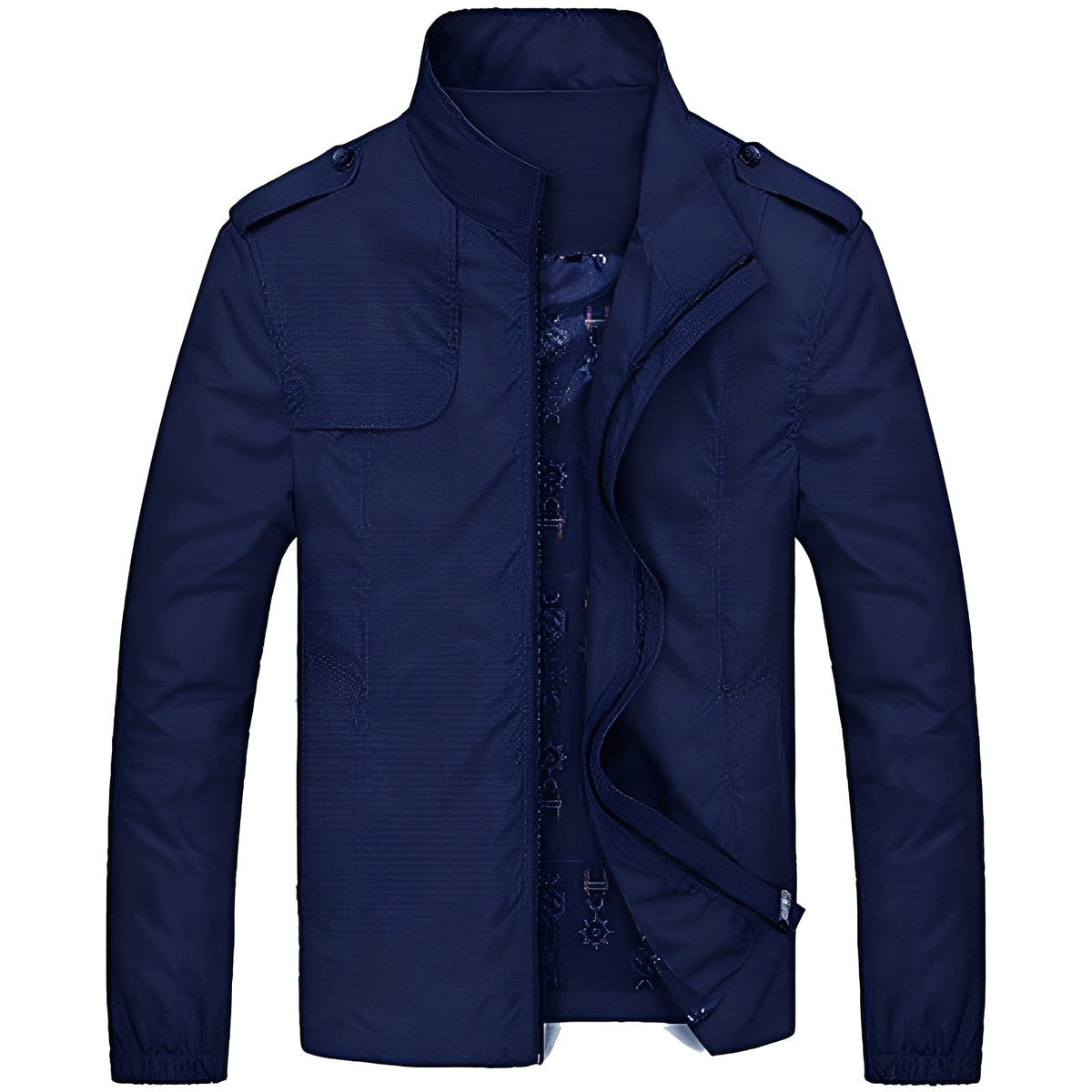 Jaqueta masculina casual leve com zíper e bolsos - corte regular