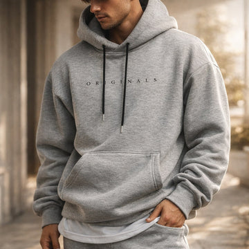 Moletom com capuz masculino - cordão ajustável, bolso canguru, caimento reto descontraído