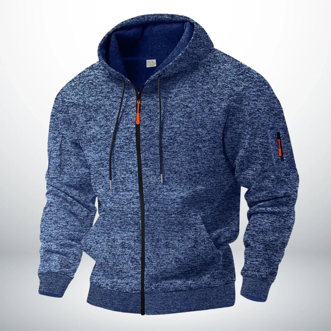 Moletom com Zíper e Bolsos Masculino - Ajuste estruturado com capuz ajustável