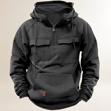 Moletom masculino com fechamento de zíper, bolso frontal e corte regular