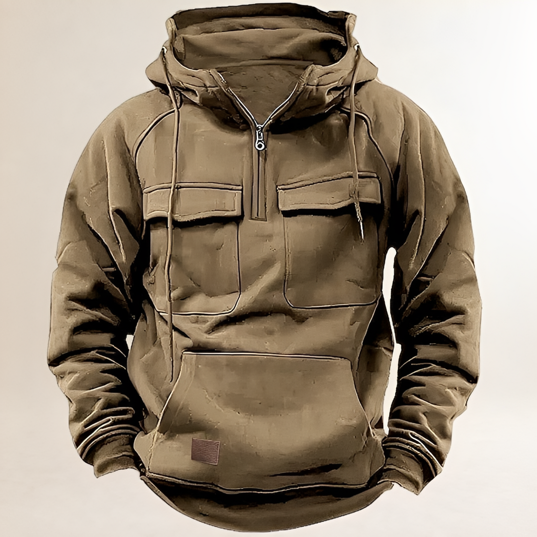 Moletom masculino com fechamento de zíper, bolso frontal e corte regular