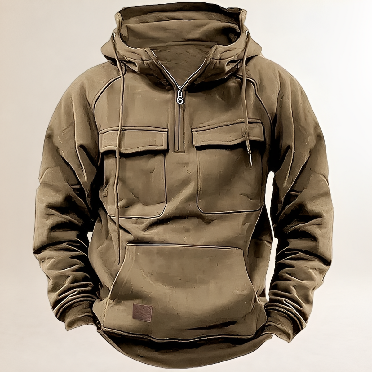 Moletom masculino com fechamento de zíper, bolso frontal e corte regular
