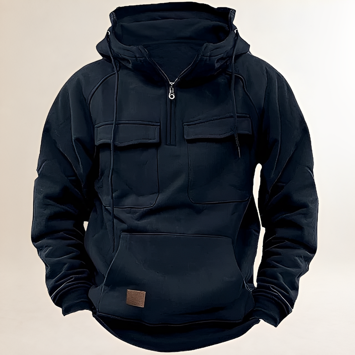 Moletom masculino com fechamento de zíper, bolso frontal e corte regular