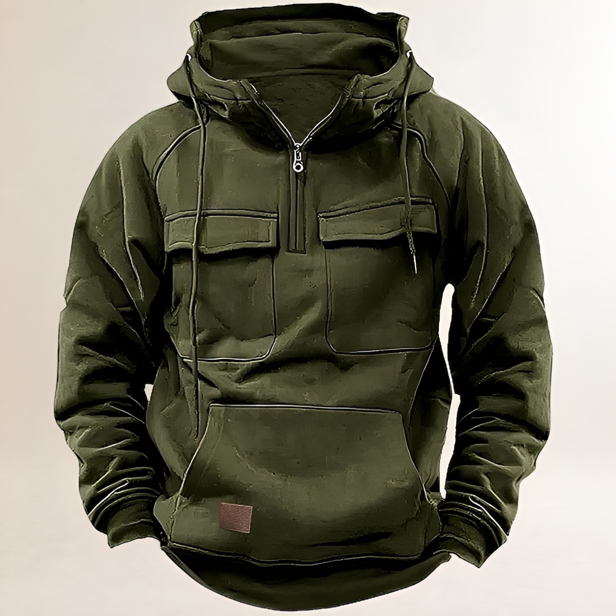 Moletom masculino com fechamento de zíper, bolso frontal e corte regular